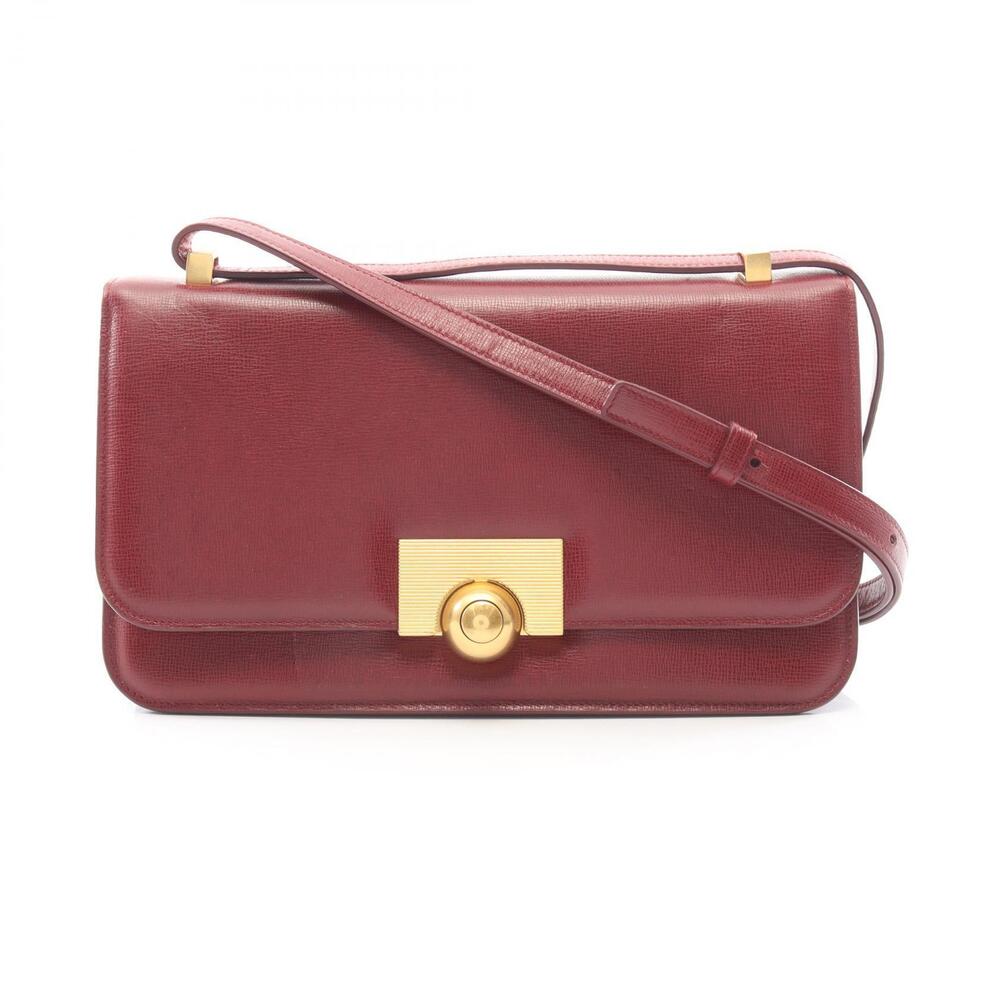 Bottega Veneta The Shoulder Leather Crossbody Bag Burgundy Red